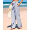 imageBTFBM Womens Striped Wide Leg Pants Dressy High Waist Trousers Business Casual Loose Flowy Tie Knot Palazzo PantsBlue