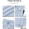 imageBTFBM Womens Striped Wide Leg Pants Dressy High Waist Trousers Business Casual Loose Flowy Tie Knot Palazzo PantsBlue
