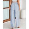 imageBTFBM Womens Striped Wide Leg Pants Dressy High Waist Trousers Business Casual Loose Flowy Tie Knot Palazzo PantsBlue