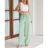 imageBTFBM Womens Striped Wide Leg Pants Dressy High Waist Trousers Business Casual Loose Flowy Tie Knot Palazzo PantsGreen