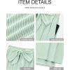 imageBTFBM Womens Striped Wide Leg Pants Dressy High Waist Trousers Business Casual Loose Flowy Tie Knot Palazzo PantsGreen
