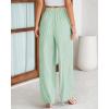 imageBTFBM Womens Striped Wide Leg Pants Dressy High Waist Trousers Business Casual Loose Flowy Tie Knot Palazzo PantsGreen