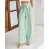 imageBTFBM Womens Striped Wide Leg Pants Dressy High Waist Trousers Business Casual Loose Flowy Tie Knot Palazzo PantsGreen