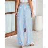 imageBTFBM Womens Striped Wide Leg Pants Dressy High Waist Trousers Business Casual Loose Flowy Tie Knot Palazzo PantsLight Blue