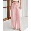 imageBTFBM Womens Striped Wide Leg Pants Dressy High Waist Trousers Business Casual Loose Flowy Tie Knot Palazzo PantsPink