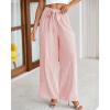 imageBTFBM Womens Striped Wide Leg Pants Dressy High Waist Trousers Business Casual Loose Flowy Tie Knot Palazzo PantsPink