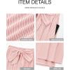 imageBTFBM Womens Striped Wide Leg Pants Dressy High Waist Trousers Business Casual Loose Flowy Tie Knot Palazzo PantsPink