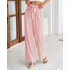 imageBTFBM Womens Striped Wide Leg Pants Dressy High Waist Trousers Business Casual Loose Flowy Tie Knot Palazzo PantsPink