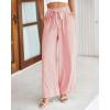 imageBTFBM Womens Striped Wide Leg Pants Dressy High Waist Trousers Business Casual Loose Flowy Tie Knot Palazzo PantsPink