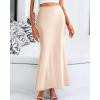 imageBTFBM Womens Summer Fall Skirt 2025 Silk Elegant High Waist Cocktail Party Wedding Mermaid Satin Maxi SkirtsBeige