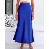imageBTFBM Womens Summer Fall Skirt 2025 Silk Elegant High Waist Cocktail Party Wedding Mermaid Satin Maxi SkirtsRoyal Blue
