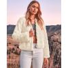 imageBTFBM Womens Faux Fur Cropped Jacket Fall Winter Fashion 2025 Soft Long Sleeve Open Front Fluffy Short Coat OuterwearSolid Apricot