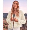 imageBTFBM Womens Faux Fur Cropped Jacket Fall Winter Fashion 2025 Soft Long Sleeve Open Front Fluffy Short Coat OuterwearSolid Apricot