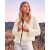 imageBTFBM Womens Faux Fur Cropped Jacket Fall Winter Fashion 2025 Soft Long Sleeve Open Front Fluffy Short Coat OuterwearSolid Apricot