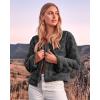 imageBTFBM Womens Faux Fur Cropped Jacket Fall Winter Fashion 2025 Soft Long Sleeve Open Front Fluffy Short Coat OuterwearSolid Dark Grey