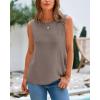 imageBTFBM Womens Sleeveless Sweater Vest 2025 Summer Crew Neck Ribbed Knit Lightweight Pullover Casual Loose Fit Tank TopsApricot Khaki