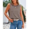 imageBTFBM Womens Sleeveless Sweater Vest 2025 Summer Crew Neck Ribbed Knit Lightweight Pullover Casual Loose Fit Tank TopsApricot Khaki