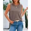 imageBTFBM Womens Sleeveless Sweater Vest 2025 Summer Crew Neck Ribbed Knit Lightweight Pullover Casual Loose Fit Tank TopsApricot Khaki