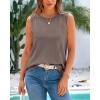 imageBTFBM Womens Sleeveless Sweater Vest 2025 Summer Crew Neck Ribbed Knit Lightweight Pullover Casual Loose Fit Tank TopsApricot Khaki