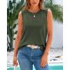 imageBTFBM Womens Sleeveless Sweater Vest 2025 Summer Crew Neck Ribbed Knit Lightweight Pullover Casual Loose Fit Tank TopsArmy Green