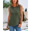 imageBTFBM Womens Sleeveless Sweater Vest 2025 Summer Crew Neck Ribbed Knit Lightweight Pullover Casual Loose Fit Tank TopsArmy Green