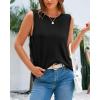 imageBTFBM Womens Sleeveless Sweater Vest 2025 Summer Crew Neck Ribbed Knit Lightweight Pullover Casual Loose Fit Tank TopsBlack