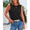 imageBTFBM Womens Sleeveless Sweater Vest 2025 Summer Crew Neck Ribbed Knit Lightweight Pullover Casual Loose Fit Tank TopsBlack