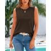 imageBTFBM Womens Sleeveless Sweater Vest 2025 Summer Crew Neck Ribbed Knit Lightweight Pullover Casual Loose Fit Tank TopsBrown