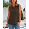 imageBTFBM Womens Sleeveless Sweater Vest 2025 Summer Crew Neck Ribbed Knit Lightweight Pullover Casual Loose Fit Tank TopsBrown