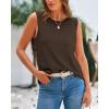 imageBTFBM Womens Sleeveless Sweater Vest 2025 Summer Crew Neck Ribbed Knit Lightweight Pullover Casual Loose Fit Tank TopsBrown