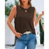 imageBTFBM Womens Sleeveless Sweater Vest 2025 Summer Crew Neck Ribbed Knit Lightweight Pullover Casual Loose Fit Tank TopsBrown
