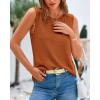 imageBTFBM Womens Sleeveless Sweater Vest 2025 Summer Crew Neck Ribbed Knit Lightweight Pullover Casual Loose Fit Tank TopsCaramel