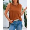 imageBTFBM Womens Sleeveless Sweater Vest 2025 Summer Crew Neck Ribbed Knit Lightweight Pullover Casual Loose Fit Tank TopsCaramel