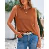 imageBTFBM Womens Sleeveless Sweater Vest 2025 Summer Crew Neck Ribbed Knit Lightweight Pullover Casual Loose Fit Tank TopsCaramel