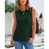 imageBTFBM Womens Sleeveless Sweater Vest 2025 Summer Crew Neck Ribbed Knit Lightweight Pullover Casual Loose Fit Tank TopsDark Green