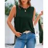 imageBTFBM Womens Sleeveless Sweater Vest 2025 Summer Crew Neck Ribbed Knit Lightweight Pullover Casual Loose Fit Tank TopsDark Green