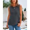 imageBTFBM Womens Sleeveless Sweater Vest 2025 Summer Crew Neck Ribbed Knit Lightweight Pullover Casual Loose Fit Tank TopsDark Grey