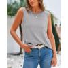 imageBTFBM Womens Sleeveless Sweater Vest 2025 Summer Crew Neck Ribbed Knit Lightweight Pullover Casual Loose Fit Tank TopsGrey