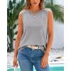 imageBTFBM Womens Sleeveless Sweater Vest 2025 Summer Crew Neck Ribbed Knit Lightweight Pullover Casual Loose Fit Tank TopsGrey