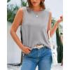 imageBTFBM Womens Sleeveless Sweater Vest 2025 Summer Crew Neck Ribbed Knit Lightweight Pullover Casual Loose Fit Tank TopsGrey