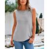 imageBTFBM Womens Sleeveless Sweater Vest 2025 Summer Crew Neck Ribbed Knit Lightweight Pullover Casual Loose Fit Tank TopsGrey