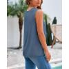 imageBTFBM Womens Sleeveless Sweater Vest 2025 Summer Crew Neck Ribbed Knit Lightweight Pullover Casual Loose Fit Tank TopsGrey Blue