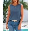 imageBTFBM Womens Sleeveless Sweater Vest 2025 Summer Crew Neck Ribbed Knit Lightweight Pullover Casual Loose Fit Tank TopsGrey Blue
