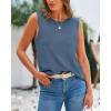 imageBTFBM Womens Sleeveless Sweater Vest 2025 Summer Crew Neck Ribbed Knit Lightweight Pullover Casual Loose Fit Tank TopsGrey Blue