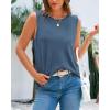 imageBTFBM Womens Sleeveless Sweater Vest 2025 Summer Crew Neck Ribbed Knit Lightweight Pullover Casual Loose Fit Tank TopsGrey Blue