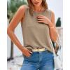 imageBTFBM Womens Sleeveless Sweater Vest 2025 Summer Crew Neck Ribbed Knit Lightweight Pullover Casual Loose Fit Tank TopsKhaki