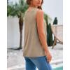 imageBTFBM Womens Sleeveless Sweater Vest 2025 Summer Crew Neck Ribbed Knit Lightweight Pullover Casual Loose Fit Tank TopsKhaki