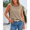 imageBTFBM Womens Sleeveless Sweater Vest 2025 Summer Crew Neck Ribbed Knit Lightweight Pullover Casual Loose Fit Tank TopsKhaki