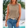 imageBTFBM Womens Sleeveless Sweater Vest 2025 Summer Crew Neck Ribbed Knit Lightweight Pullover Casual Loose Fit Tank TopsKhaki
