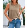 imageBTFBM Womens Sleeveless Sweater Vest 2025 Summer Crew Neck Ribbed Knit Lightweight Pullover Casual Loose Fit Tank TopsKhaki